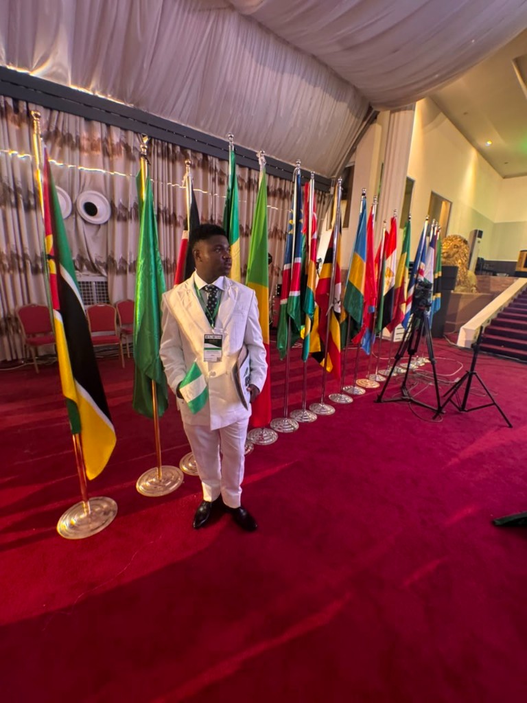Samson Christian at a continental flags ceremony